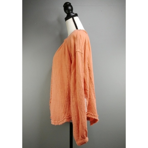 FREE PEOPLE Muslin Moving Mountains Top Dusty Sunset Size S - Picture 6 of 8